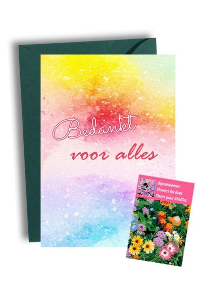 Bedankt Voor Alles Kaart met Bijenbloemen