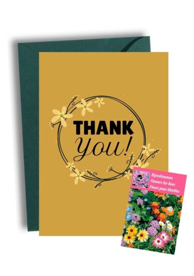 Thank you Kaart met Bijenbloemen