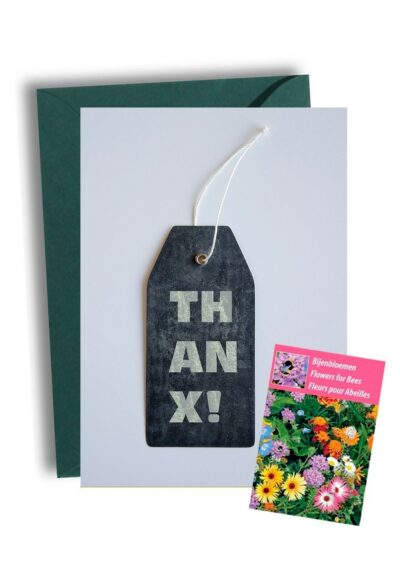 Thankx Kaart met Bijenbloemen