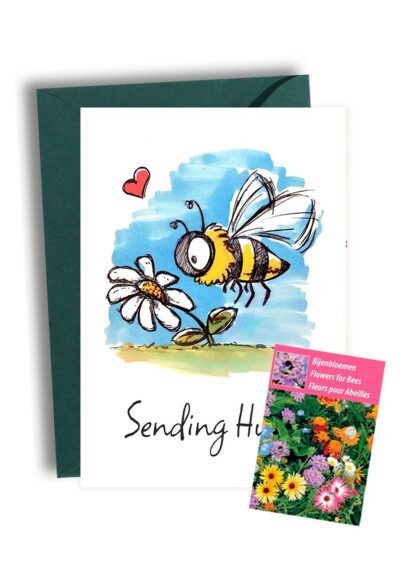 Sending Hugs Kaart met Bijenbloemen