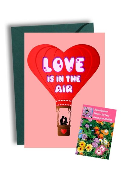 Love Is In The Air Kaart met Bijenbloemen