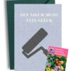 Een Nieuw Huis Veel Geluk Kaart met Bijenbloemen