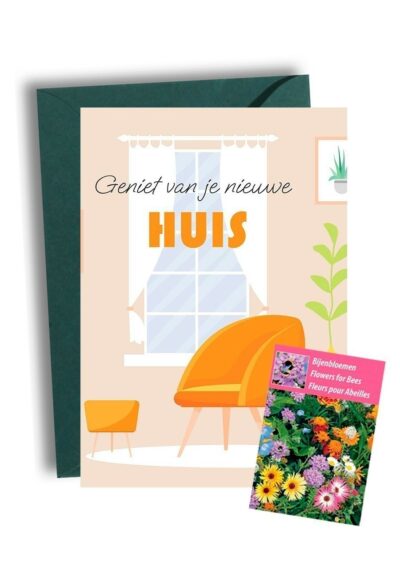 Geniet Van Je Huis Kaart met Bijenbloemen