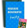 Huisje Boompje Feestje Kaart met Bijenbloemen