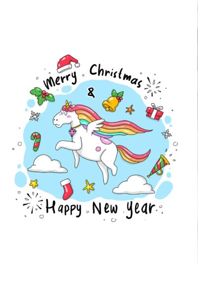 merry christmas and a happy new year kaart