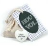 Hou vol Linnen zakje met hartjes steen Follow Your Heart