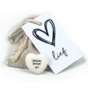 Lief Linnen zakje met hartjes steen Friends Forever