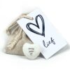 Lief Linnen zakje met hartjes steen Only You