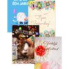 Set van 4 verjaardagskaarten plus envelop