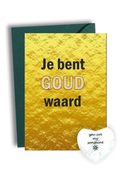 Bedankt Kaart Met Hartje Je Bent Goud Waard