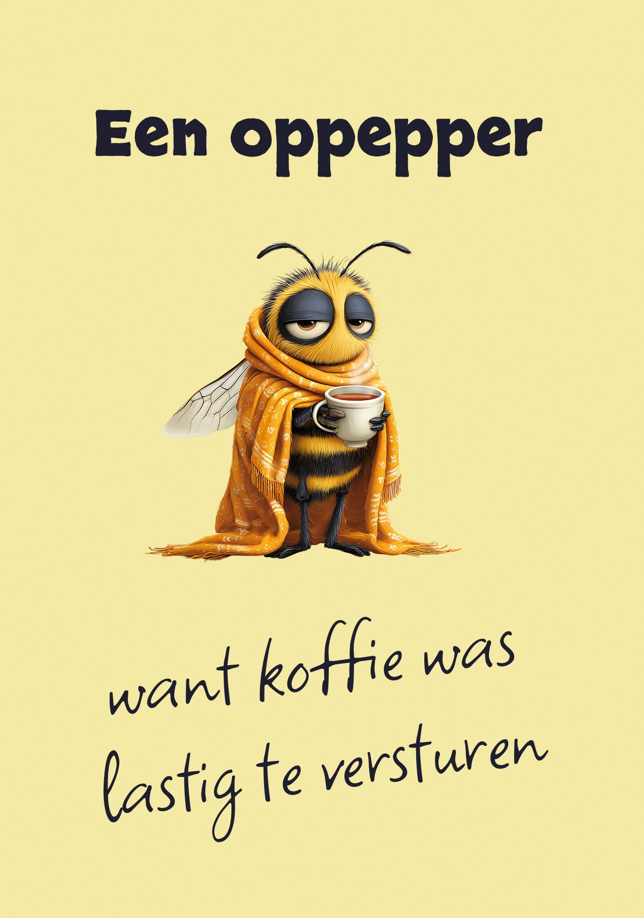 Een oppepper want koffie was lastig te versturen