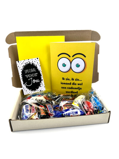 brievenbuscadeau ik zie, ik zie... iemand die wel een cadeautje verdient